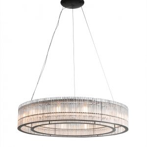 PUGLIA hanglamp 10x G9 zwart, smoke glas