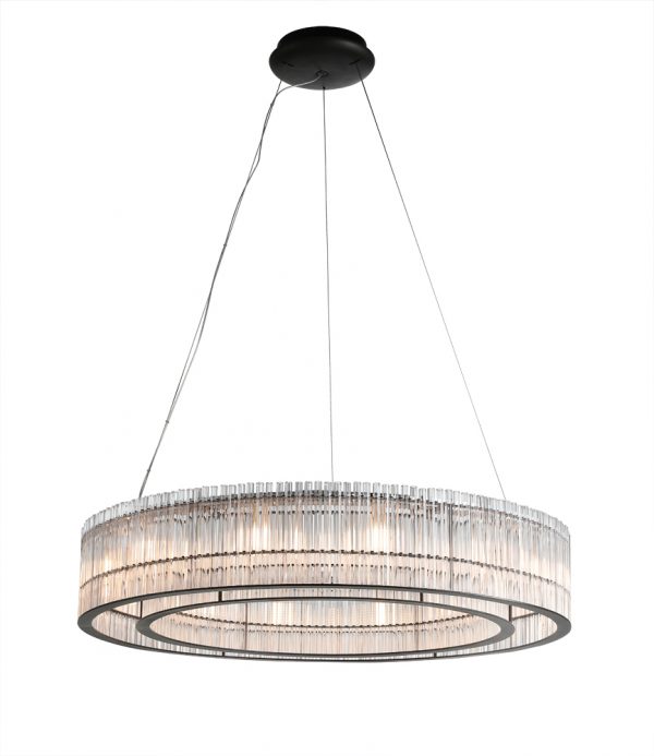 PUGLIA hanglamp 10x G9 zwart, smoke glas