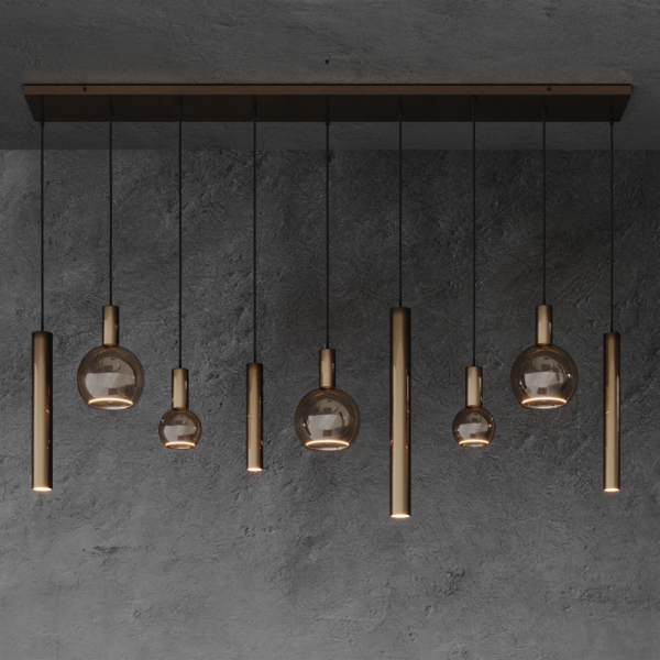 Riva hanglamp recht 170cm - 9 lichts - Afbeelding 2