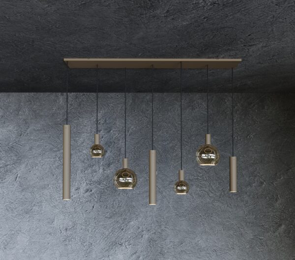 Riva hanglamp recht 145cm - 7 lichts Quartz - Afbeelding 2