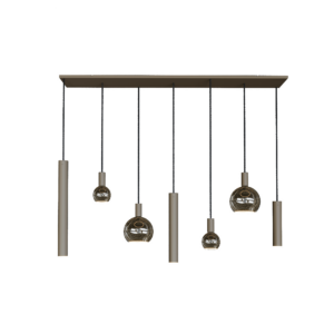 Riva hanglamp recht 145cm - 7 lichts Quartz