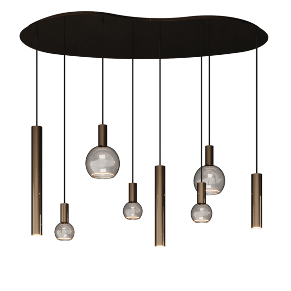 Riva hanglamp organisch - 8 lichts