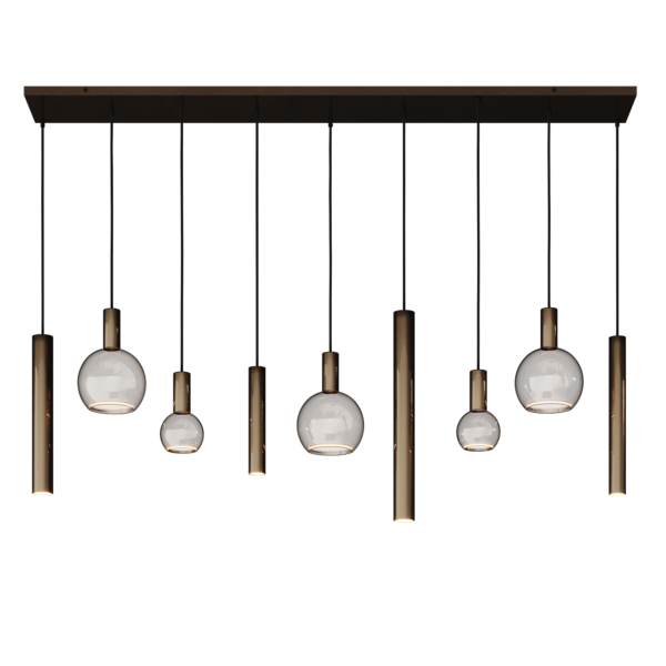 Riva hanglamp recht 170cm - 9 lichts